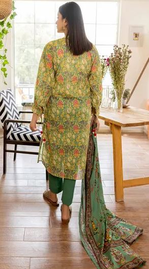 3PC Printed Lawn Unstitched Suit